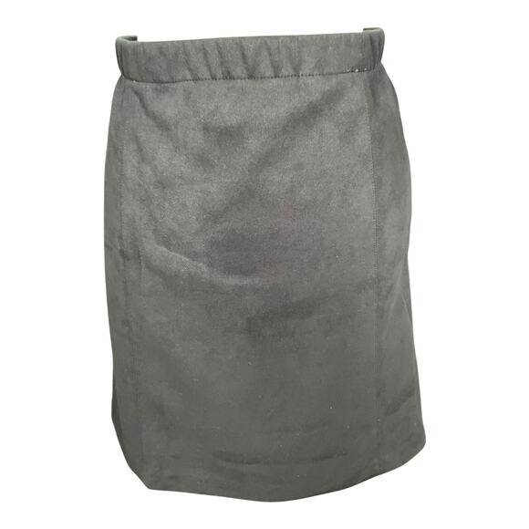 J Jill Faux Suede Pull-On Skirt Blue Large Stretch Elastic Waist Pockets Velvet - Picture 3 of 10